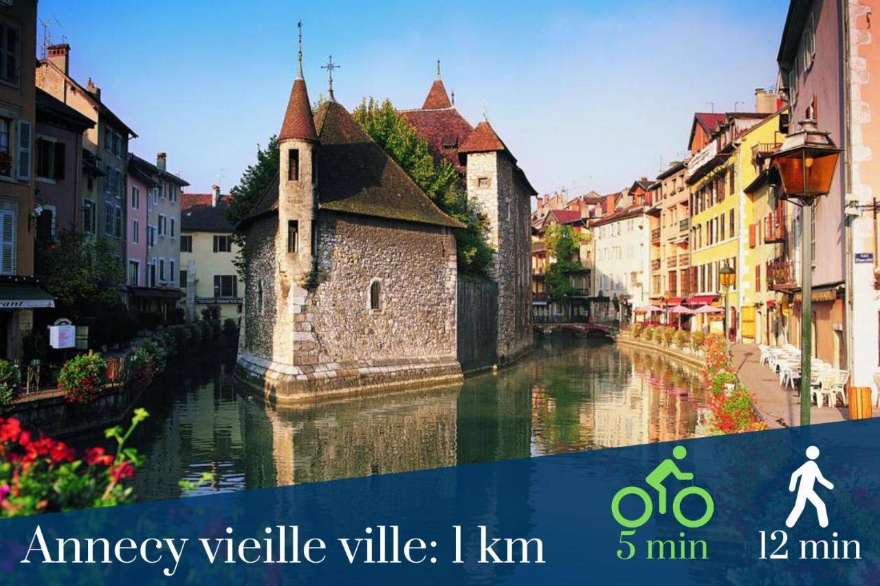 Homey Montaigne - New - A 1 Min A Pied Du Lac D'Annecy - 2 Balcons Prives - Appartement Avec 2 Chambres - Stationnement Gratuit Toute L'Annee Sauf En Ete - Juin A Aout Екстериор снимка