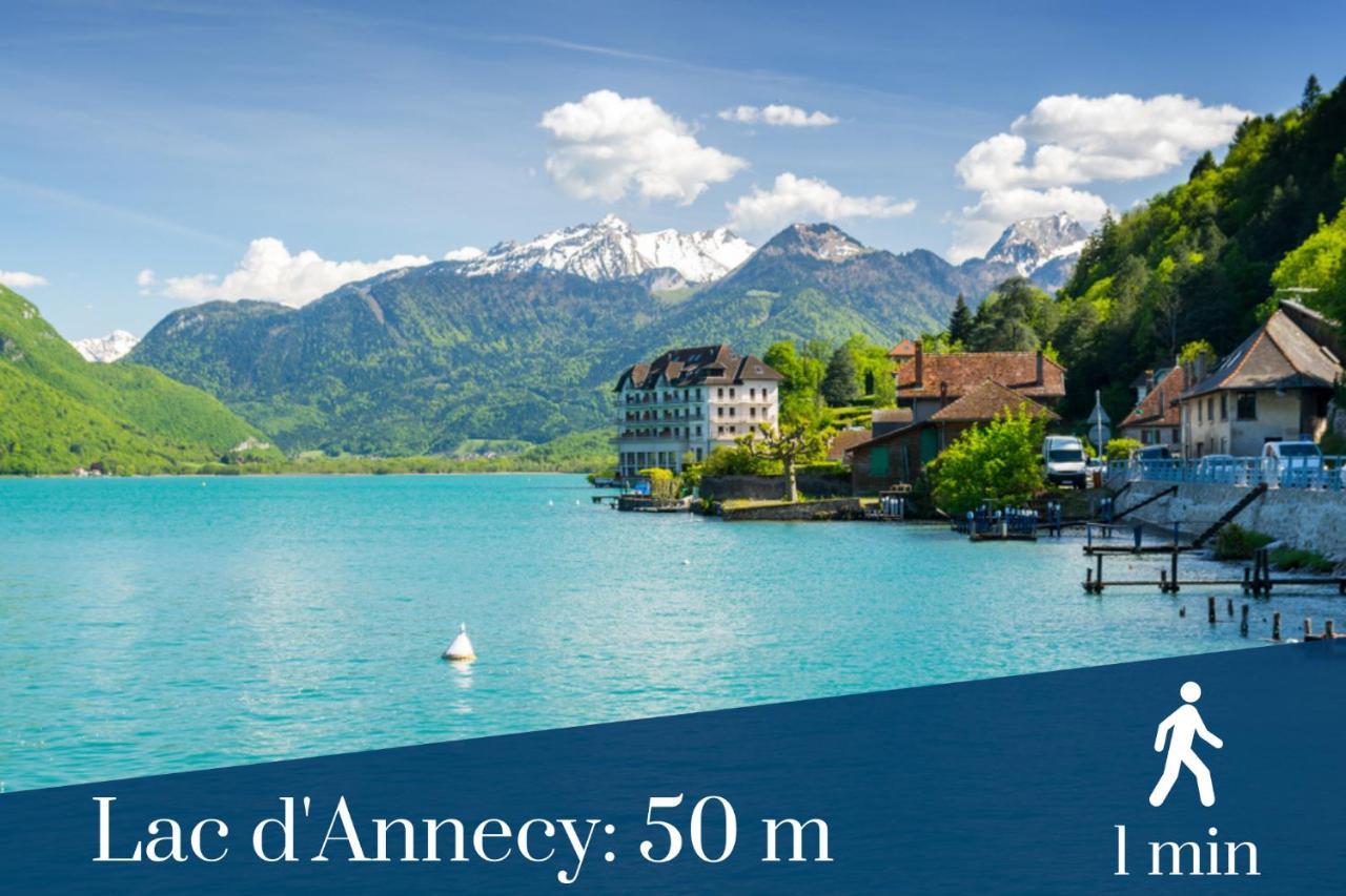 Homey Montaigne - New - A 1 Min A Pied Du Lac D'Annecy - 2 Balcons Prives - Appartement Avec 2 Chambres - Stationnement Gratuit Toute L'Annee Sauf En Ete - Juin A Aout Екстериор снимка
