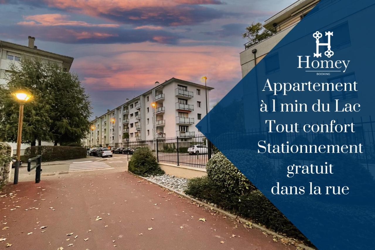 Homey Montaigne - New - A 1 Min A Pied Du Lac D'Annecy - 2 Balcons Prives - Appartement Avec 2 Chambres - Stationnement Gratuit Toute L'Annee Sauf En Ete - Juin A Aout Екстериор снимка