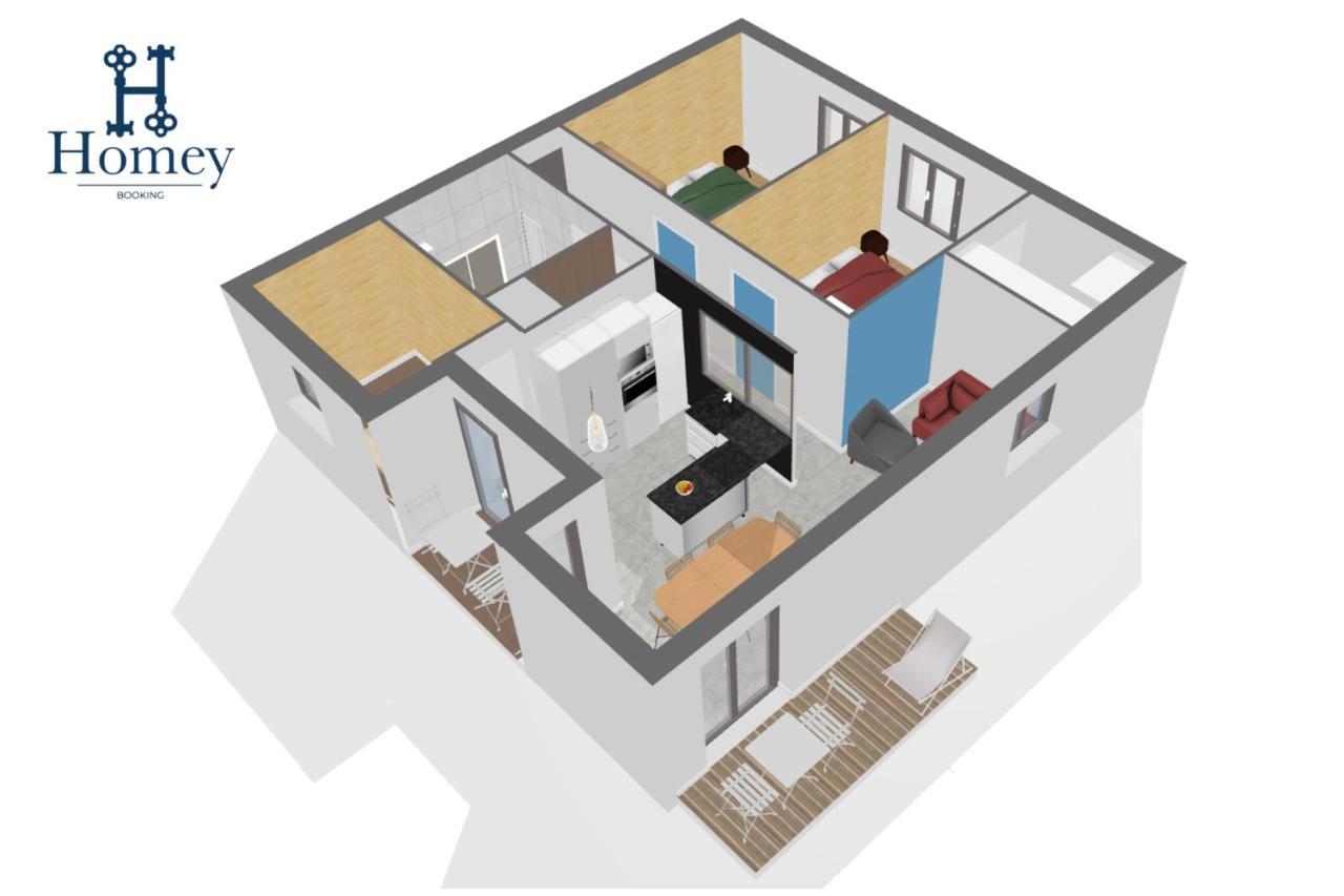 Homey Montaigne - New - A 1 Min A Pied Du Lac D'Annecy - 2 Balcons Prives - Appartement Avec 2 Chambres - Stationnement Gratuit Toute L'Annee Sauf En Ete - Juin A Aout Екстериор снимка